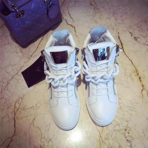 Giuseppe Zanotti White Chain Leather Hi-Top Trainers sneakers